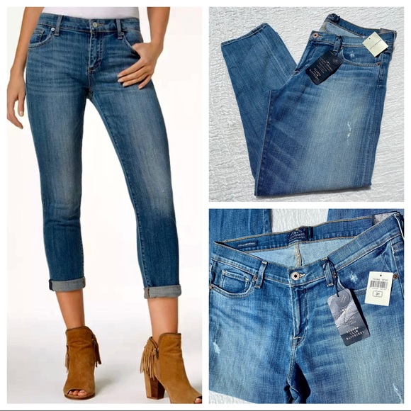 🎉HP🎊 NWT🍀LUCKY BRAND “Sienna Slim”Boyfriend BoHo Chic Ankle Jeans 31” Sz 12 - Picture 4 of 16